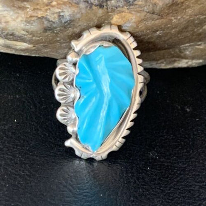 Navajo Blue Kingman Turquoise Ring | Sterling Silver | Sz 10 | Authentic Native American Handmade | 13530