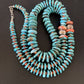 Navajo Natural Turquoise & Spiny Oyster Necklace | Sterling Silver | Authentic Native American | 32" | 13248