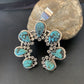Navajo Spiderweb Turquoise Naja Pendant | Sterling Silver | Authentic Native American Handmade | 2225