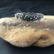 Southwestern Old Pawn Navajo Green Turquoise Bracelet | Sterling Silver | Authentic Native American Handmade | 1994
