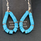 Navajo Turquoise Heishi Sterling Silver Pearls Beads Earrings | 1.5" | Authentic Native American Handmade | 13044