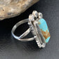 Native American Men's Sterling Silver Blue Turquoise #8 Ring | Sz 9.5 | 02169