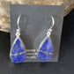 Navajo Blue Lapis Lazuli Dangle Drop Earrings | Sterling Silver | 1" | Authentic Native American Handmade | 14089