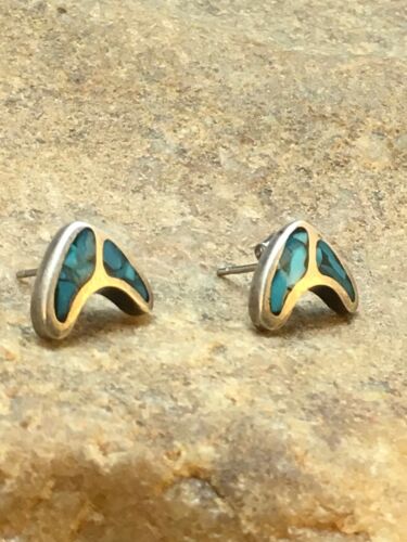Native American Navajo Turquoise Earrings | Sterling Silver Inlay | Authentic Handmade | 8991 - Masha USA