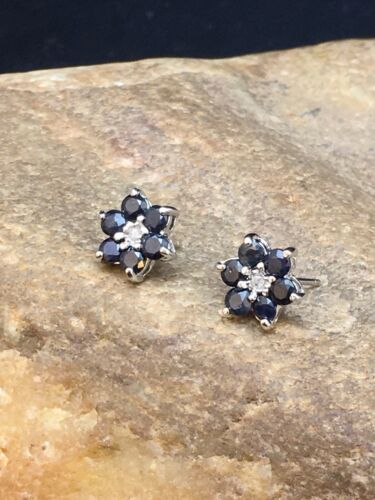 Native American Black Onyx Navajo Earrings | Sterling Silver | Authentic Handmade | 8981