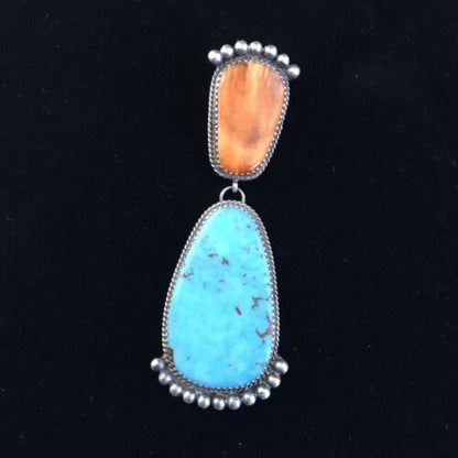 Navajo #8 Turquoise Pearls Squash Blossom Necklace | Authentic Native American Sterling Silver | Multi-Stone | 10067