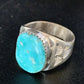 Southwestern Navajo Blue Kingman Turquoise Ring | Sterling Silver | Sz 12 | 14158