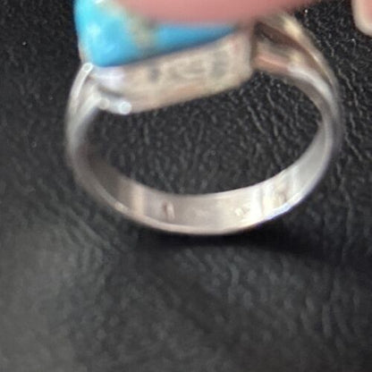 Native American Men's Navajo Blue Turquoise Ring | Sterling Silver | Sz 11 | 14447