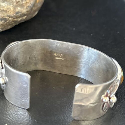 Native American Men's Navajo Blue #8 Turquoise Cuff Bracelet | Sterling Silver | 14441