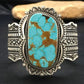 Navajo Men's Turquoise #8 Cuff Bracelet | Sterling Silver | Authentic Native American Handmade | 13646