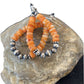 Southwestern Sterling Silver Navajo Pearl Spiny Oyster Bead Earrings | 2" | Authentic Native American Handmade | 854