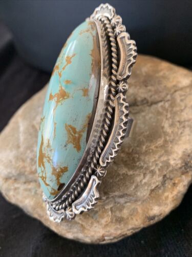 Native American Men's Blue Royston Turquoise Ring | Sterling Silver | Sz 10 | 746