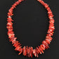Navajo Red Spiky Spiny Oyster Necklace | Sterling Silver | Authentic Native American | 18" | 4772