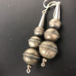 Navajo Sterling Silver Handmade Pearls Earrings | 1.5" | 10201
