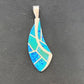 Navajo Blue Opal Inlay Pendant | Sterling Silver | Authentic Native American Handmade | 12274