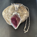 Navajo Purple Spiny Oyster Pendant Necklace | Sterling Silver | Authentic Native American Handmade | 14662
