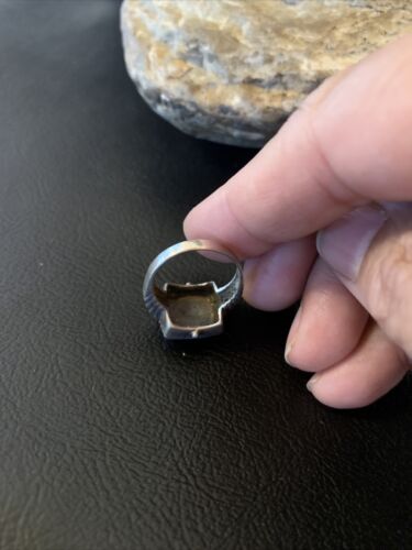 Navajo Blue Denim Lapis Ring | Sterling Silver | Sz 6.5 | Authentic Native American Handmade | 01994