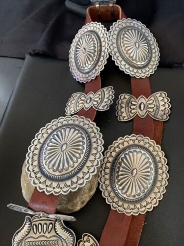 Native American Sterling Silver Navajo Concho Belt | Authentic Handmade | 12135 - Masha USA