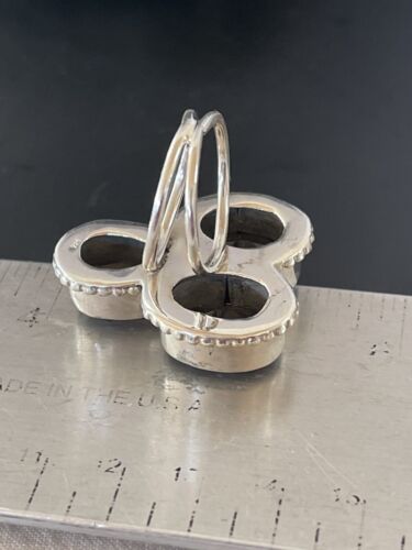 Navajo Smokey Quartz Cluster Ring | Authentic Native American Sterling Silver | Multi-Stone | Sz 8 | 11451 - Masha USA