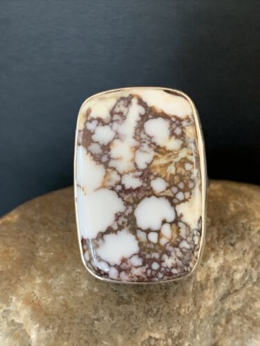 Native American Women's Navajo Wild Horse Turquoise Ring | Sterling Silver | Sz 7.5 | 10489