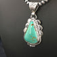 Men's Royston Turquoise Pendant | Sterling Silver Navajo Pearl Necklace | Authentic Native American Handmade | 2525