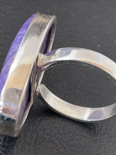 Navajo Purple Charoite Ring | Sterling Silver | Sz 8 Adjustable | Authentic Native American Handmade | 10568