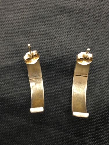 Navajo Mother of Pearl Onyx Turquoise Inlay Earrings | Sterling Silver | 0.8" | Authentic Native American Handmade | 1068