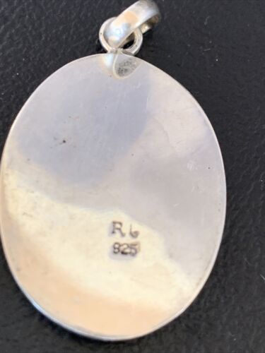 Navajo Blue Opal Inlay Pendant | Sterling Silver | Authentic Native American Handmade | 13137