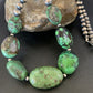 Chunky Navajo Graduated Natural Green Turquoise Necklace | Sterling Silver | Authentic Native American | 18" | 11769