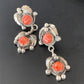 Navajo Red Spiny Oyster Dangle Earrings | Sterling Silver | Authentic Native American Handmade | 2059