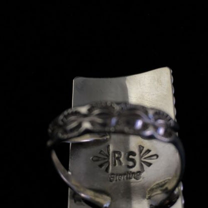 Navajo Red Coral Multi-Stone Ring | Authentic Native American Sterling Silver | Multi-Stone | Sz 7.5 | 10094