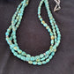 Navajo Royston Turquoise Necklace | 3 Strand | Sterling Silver | Authentic Native American Handmade | 494