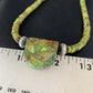 Navajo Green Gaspeite Turquoise Pendant | Sterling Silver | Authentic Native American Handmade | 13913