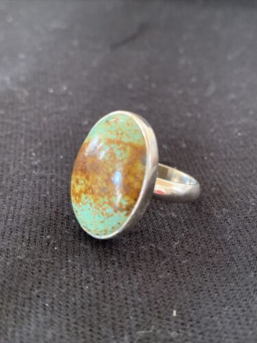 Navajo Arizona Turquoise Ring | Sterling Silver | Sz 8 | Authentic Native American Handmade | 728