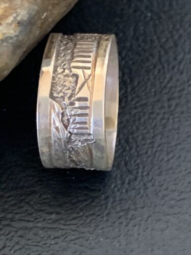 Native American Navajo Pueblo Ring | Stamped Sterling Silver | Sz 9.5 | 11981