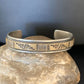Men's Navajo Handmade Stamped Sterling Silver Cuff Bracelet with 12K Gold | Authentic Native American | 13676
