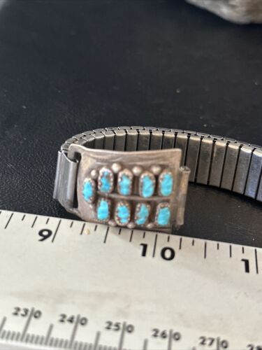Authentic Navajo Men's Blue Turquoise Wristwatch | Sterling Silver Tips | Native American Jewelry | 14758 - Masha USA