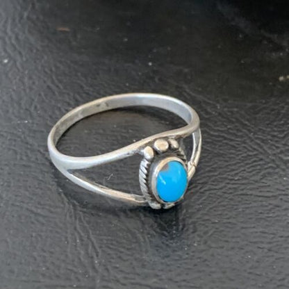 Southwestern Old Pawn Navajo Blue Turquoise Ring | Sterling Silver | Sz 9.5 | 10772