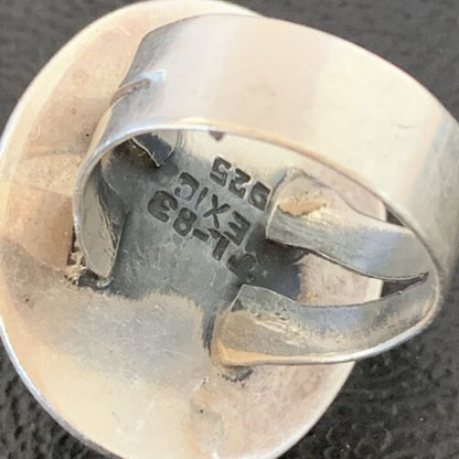 Native American Imported Sterling Silver Orange Spiny Oyster Ring | Sz 6 | Handmade | 10413 - Masha USA