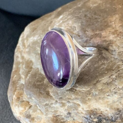 Southwestern Purple Amethyst Ring | Sterling Silver | Sz 8 | 12942