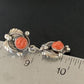 Navajo Red Spiny Oyster Dangle Earrings | Sterling Silver | Authentic Native American Handmade | 2059