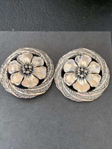 Old Pawn Southwestern Sterling Silver Stud Earrings | Diamond Cut | 1" | 12992