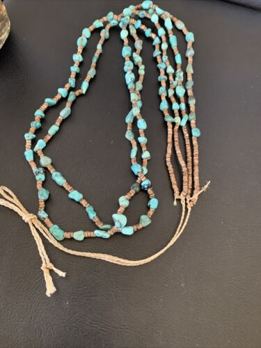 Native American Santo Domingo Shell Nugget Turquoise Necklace | 34" | 12001