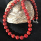 Southwestern Navajo Apple Coral Bead Necklace | Sterling Silver | Authentic Native American Handmade | 20" | 11872