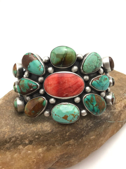 Navajo Royston Turquoise Bracelet | Sterling Silver | Authentic Native American Handmade | 1052