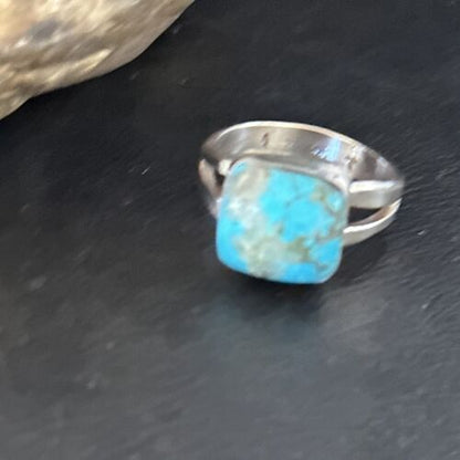 Native American Men's Navajo Blue Turquoise Ring | Sterling Silver | Sz 11 | 14447