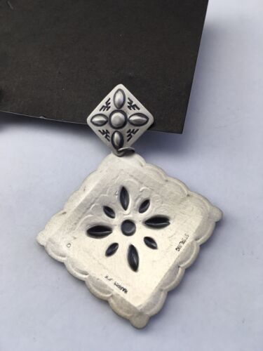 Native American Navajo Stamped Earrings | Sterling Silver | 2.75" | 1733 - Masha USA