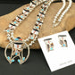 Zuni Owl Inlay Turquoise Squash Blossom Necklace Set | Sterling Silver | Native American Handmade | 1310