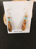 Navajo Sterling Silver Faceted Tiger's Eye Turquoise Dangle Earrings | Authentic Native American Handmade | 1995