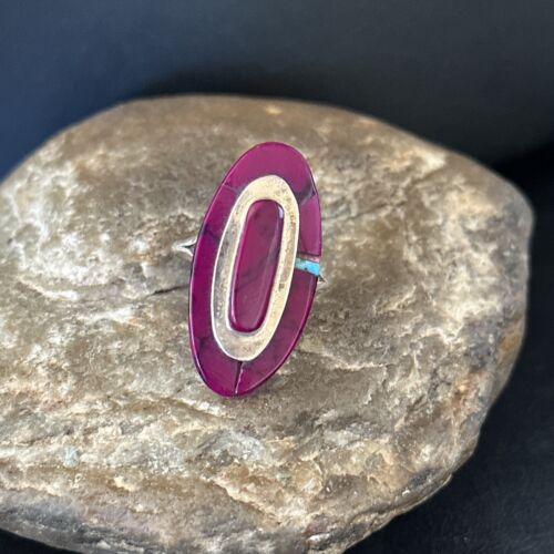 Navajo Purple Sugilite Inlay Ring | Sz 8 | Authentic Native American Handmade | 14453